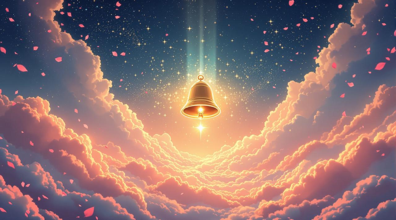 短剧在线看 - 好剧第一时间知道 短剧在线看品牌形象 - 金色铃铛在星光中闪耀